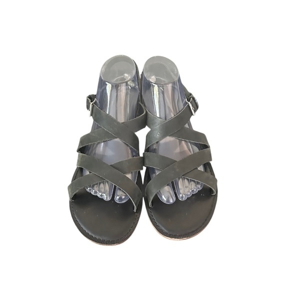 Toms Women's Sicily Black Leather Strappy Slingback Sandals Size 9 - Picture 3 of 11